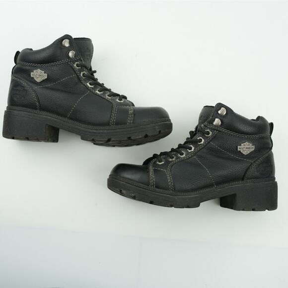 Harley-Davidson Boots Womens 7.5 Tyler 4-Inch Lace Chukka Black D84280 - Picture 9 of 10